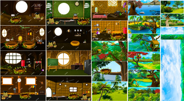 (22) Premium Birds Backgrounds Bundle! Format- PSD (Photoshop)
