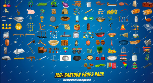 120+ Cartoon Props Pack – HD PNG